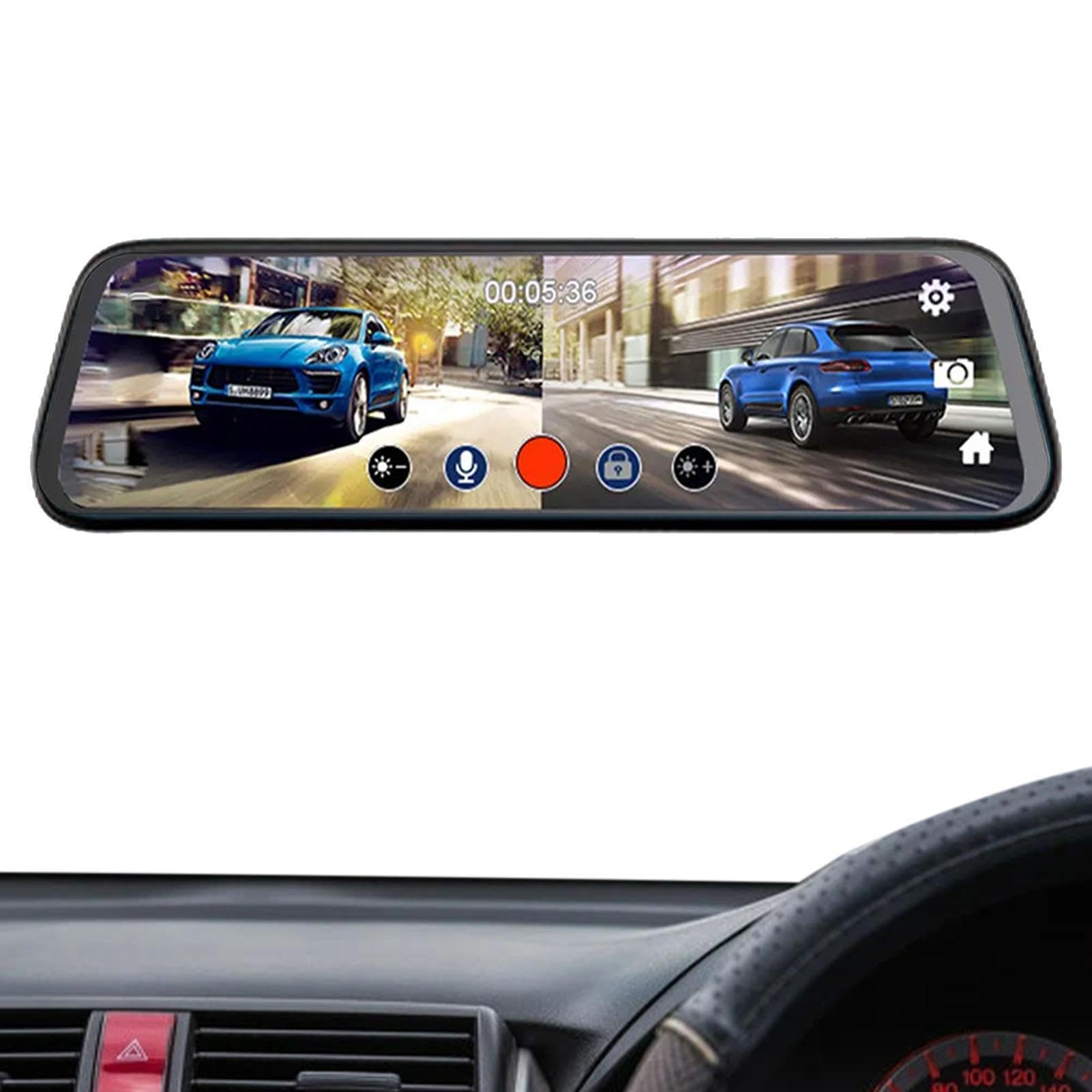 Dash Cam a specchio anteriore posteriore, telecamera per specchietto