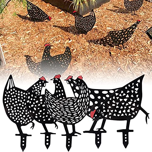 Formas acrílicas de pollo AMONIDA: siluetas decorativas negras resistentes para intemperie 5