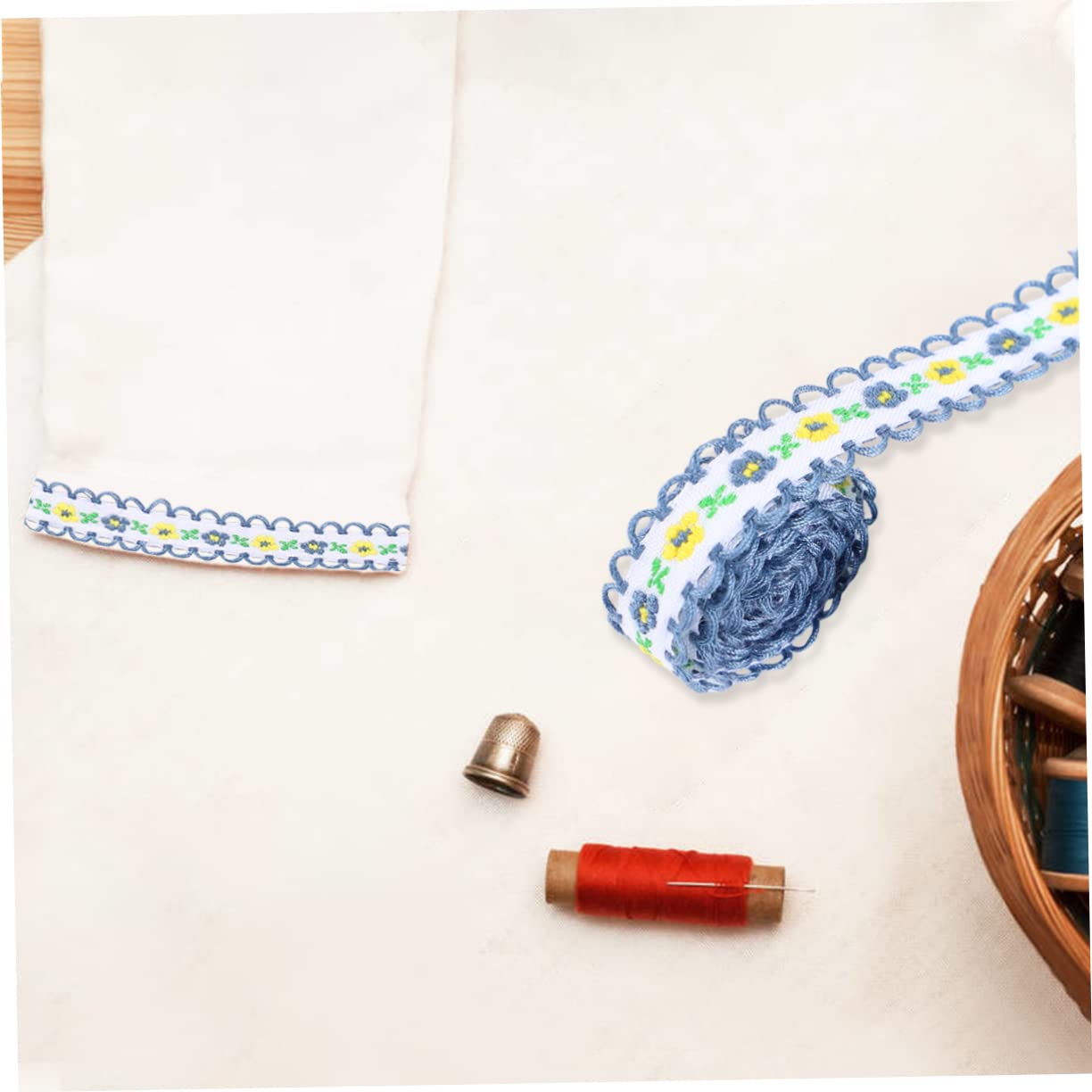 STOBOK 2piezas Cinta De Encaje Bordado De Accesorio De Costura Para Diseño Elegante y Duradero Para Vestidos y Decoración De Hogar Recorte De Encaje Bordado Versátil Yardas