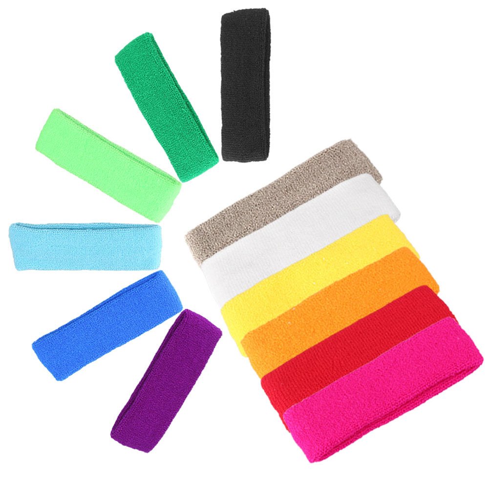 Mallofusa 12 PCS Sports Basketball Headband Sweatband Head Sweat Band Brace Outdoor for Men Women Kids Doing Yoga Running Tennis - Image 8