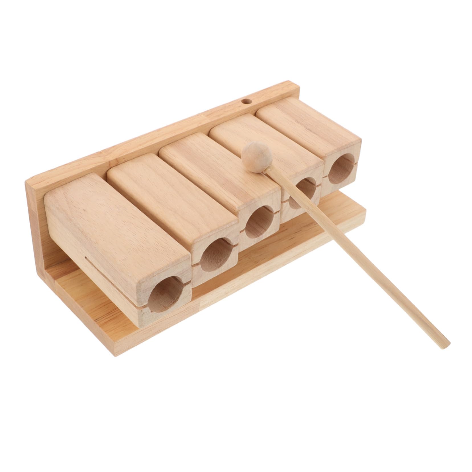 Yardwe Strumento Orff in Legno a Cinque Toni con Mazza, Strumento di Percussione Educativo per Ragazzo Ragazza in Età Prescolare, Suono Naturale e Risonante per Apprendimento Interattivo