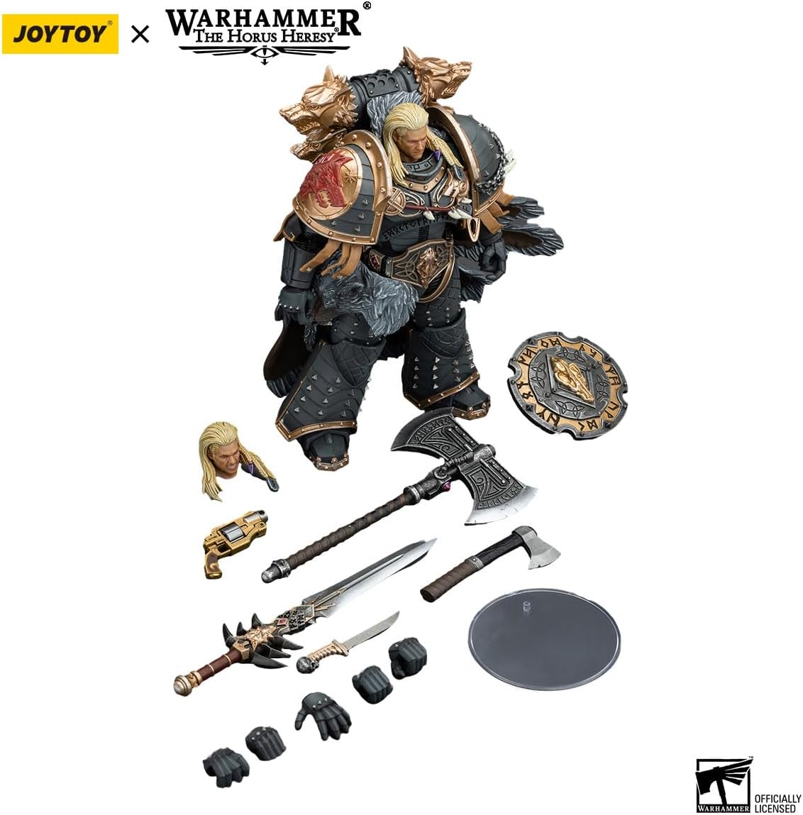 JOYTOY Action Figures Warhammer 40K 7.08inch Space Wolves Leman Russ Primarch of The VIth Legion 1/18 Movable Model Collectible Figurine Ages 15+ (Leman Russ)