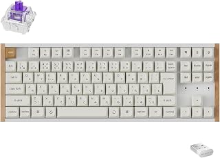 【国内正品】Keychron K8 HE QMK 无线游戏定制机械键盘 JIS布局 2.4GHz/蓝牙/有线/支持热插拔/可编程/RGB背光/Gateron磁性开关/Mac・Windows兼用/铝+木架 白色