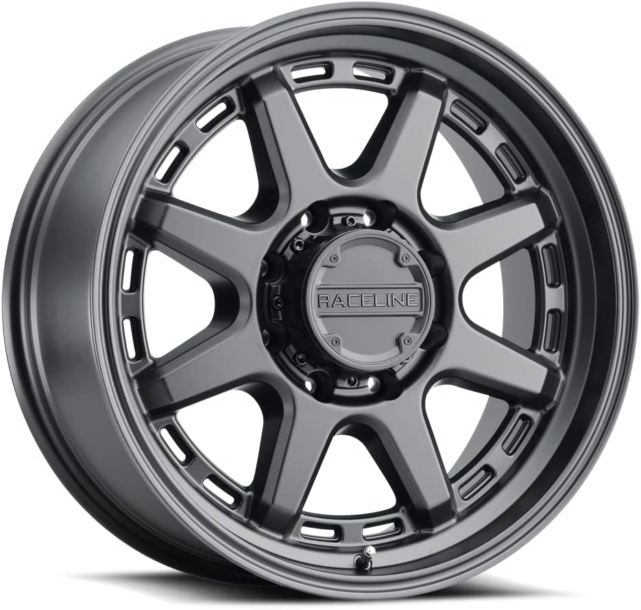 Raceline Wheels 947B SCOUT Wheel Satin Black 16X8"8X165.1 Bolt Pattern 0mm Offset/(4.5"B/S) 8 Spoke Aluminum Passenger Car Wheels, Full Size Replacement Black Car Rims