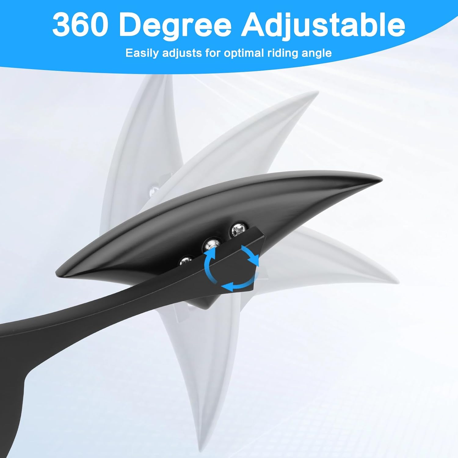 Motorcycle Blade Rear view Mirror 360 Degree 8mm/10mm Motorcycle Side Mirrors Fit for Harley Softail Dyna Cruiser Electra Glide Dirt Street Bike Scooter Chopper Sportster (Black)