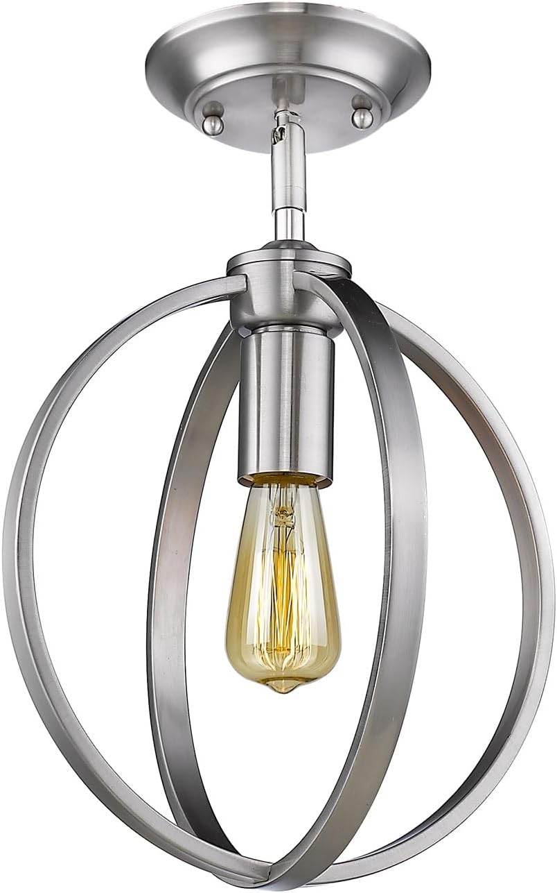 Golden Lighting 3167-1SF PW Colson Semi-Flush/Pendant, Pewter
