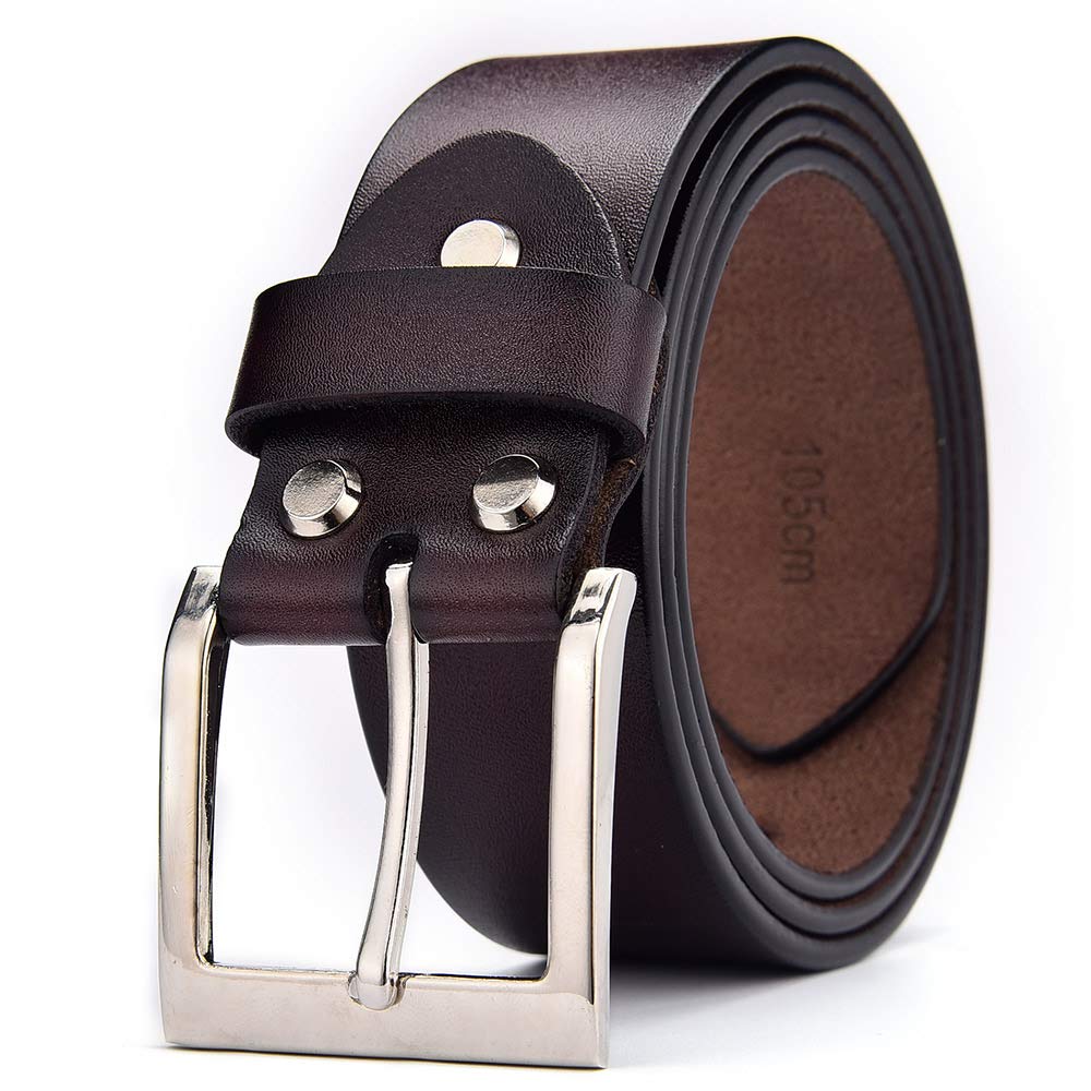 Kertz Leather Men's Brown Leather Belt Belts 100% Genuine For Trousers Jeans Cargo - Black Tan (, 38-40 (Waist Size In Inch))