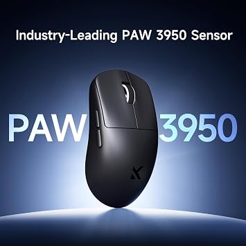MCHOSE L7 Ultra+ Superlight Gaming Mouse, Wireless Esports Mouse Ergonomic with 42K DPI, PAW3950 Sensor, Optical Switch, 20000 FPS, Dual 8K Polling, Custom 8K Ultra-Fast Receiver, 3-Conn Mode, Black