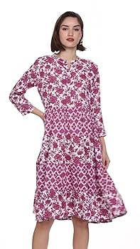 Buy Jikonet Women's Cotton Cocktail Midi Dress (TI-404