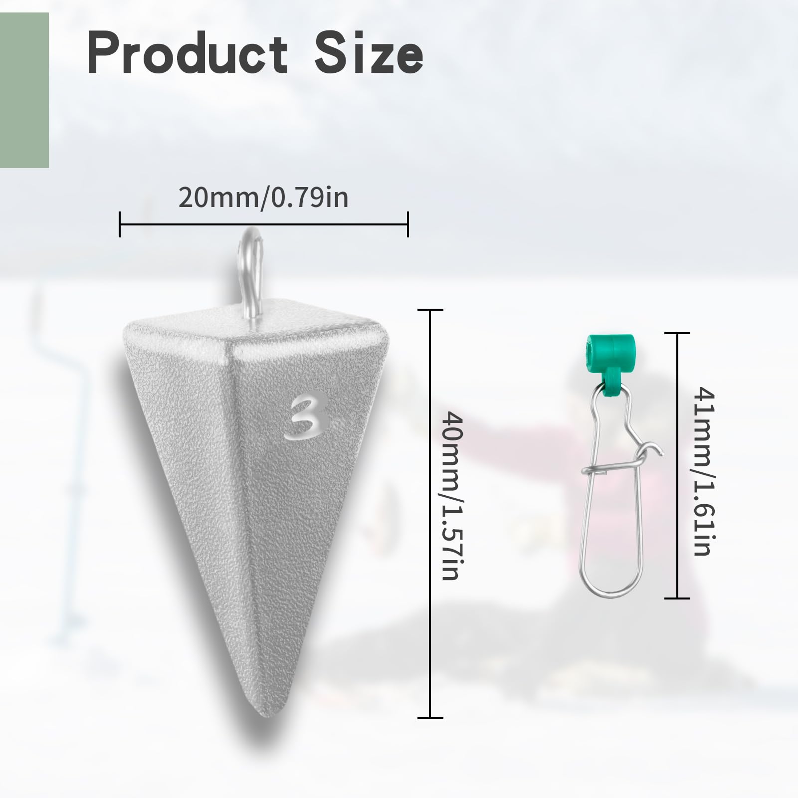 Piastrine piramidali – 18 pezzi – Pesi da pesca in acqua salata senza grovigli con 2 pezzi Sinker Slider per oceano, spiaggia, molo attrezzatura da pesca