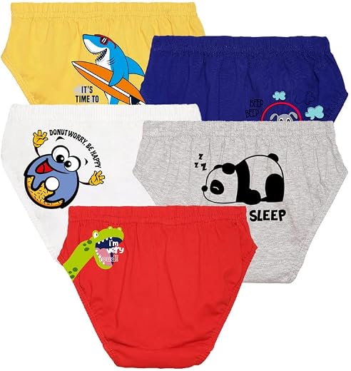 Nusyl Boys Multicolor Printed Briefs Combo-Pack of 5(A_Style_117)