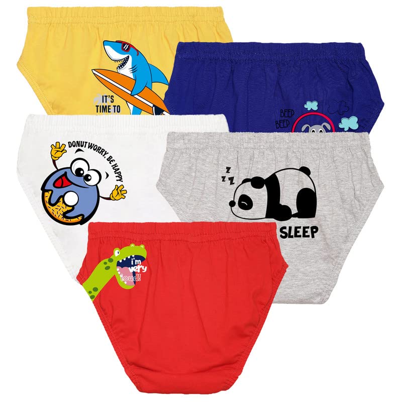 Nusyl Boys Multicolor Printed Briefs Combo-Pack of 5(A_Style_117)