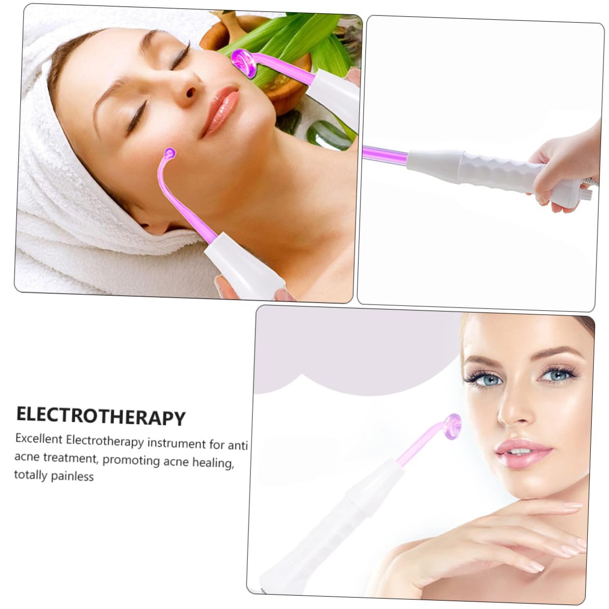 ERINGOGO Dispositivo Facial de Alta Frecuencia Tubo de Vidrio para Masajeador Facial Eléctrico Antiarrugas, Material Pp, Cabezales de Masaje Reemplazables, Uso en Cuidado Piel