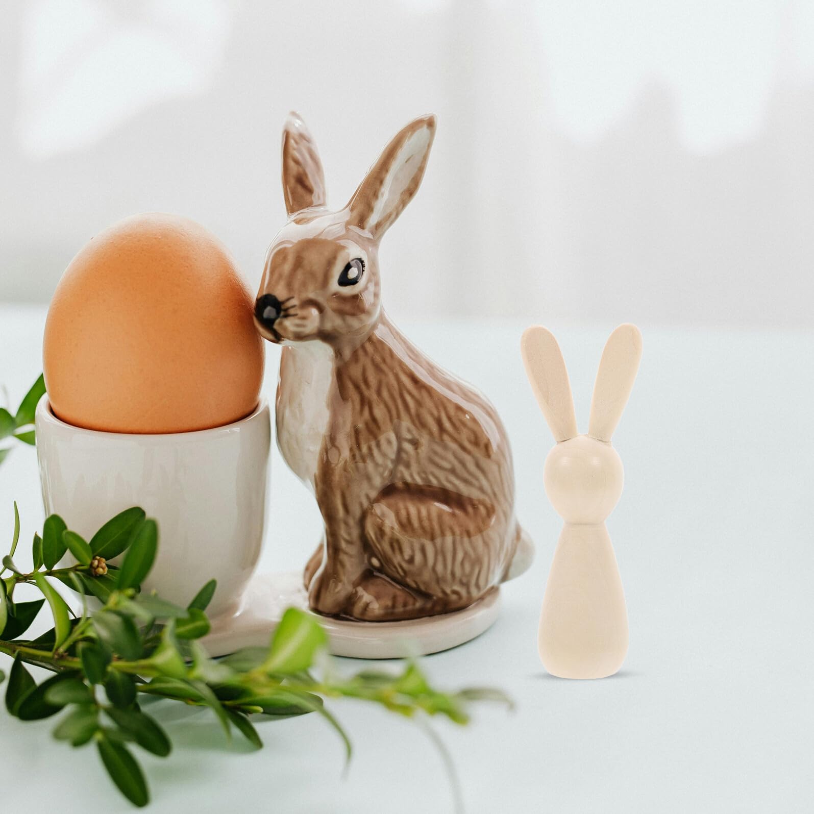 ARTIBETTER 6 piezas Muñecos de Madera sin Terminar para Pintar Figuras de Conejo DIY Originales Decoración Ligera y Resistente para Manualidades Familiares