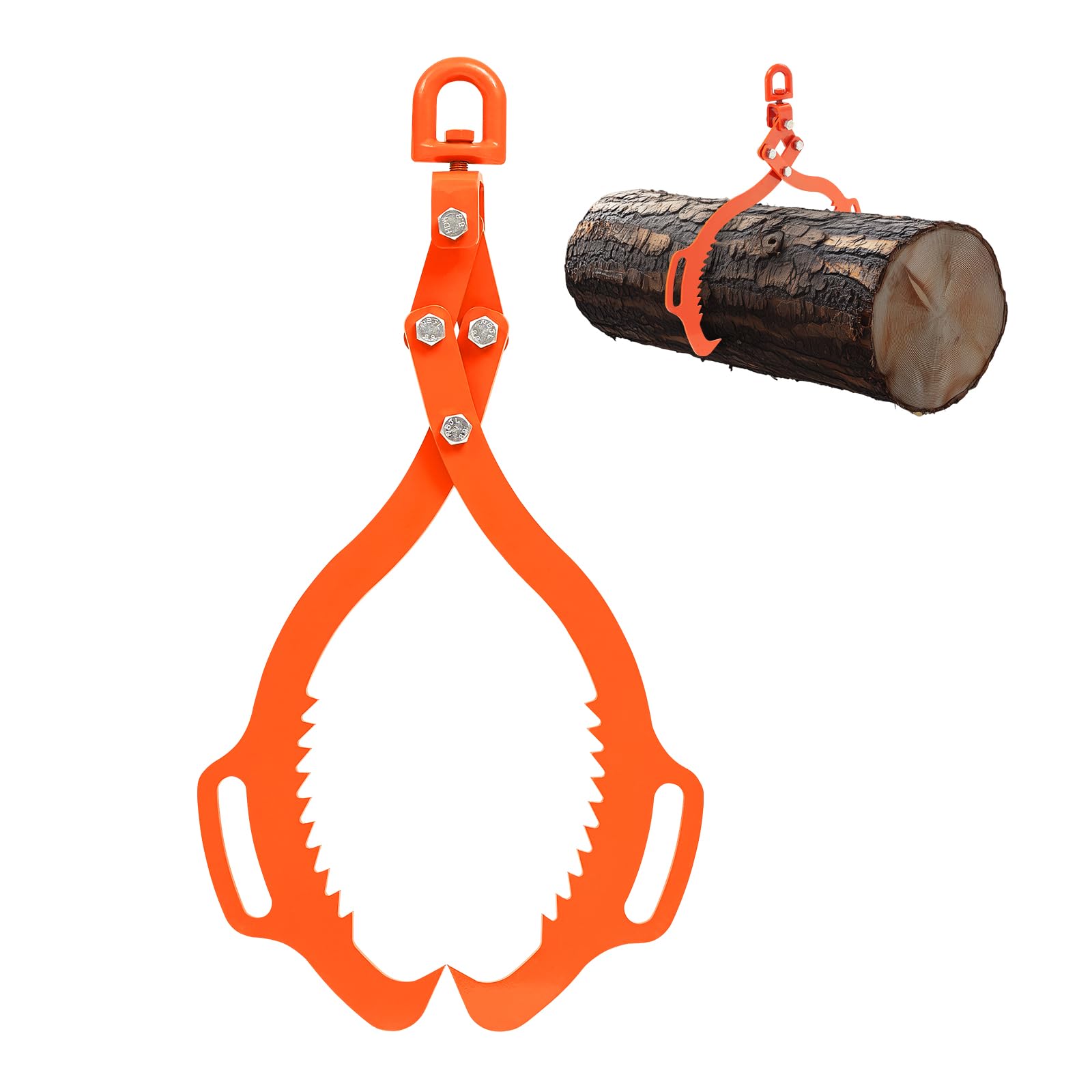 Profi Forstzange, 609-710 mm Holzgreifer mit 2 Klauen, Holzzange aus Stahl, 500 kg Tragfähigkeit, drehbare Schleppzange, Eagle-Claw-Design, Hebezange für LKWs, Traktoren, Gabelstapler