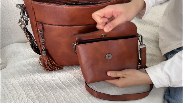 Blucoay Women's 2-Piece Crossbody Bag Set - Vegan Leather Hobo Purse With 2 Guitar Straps