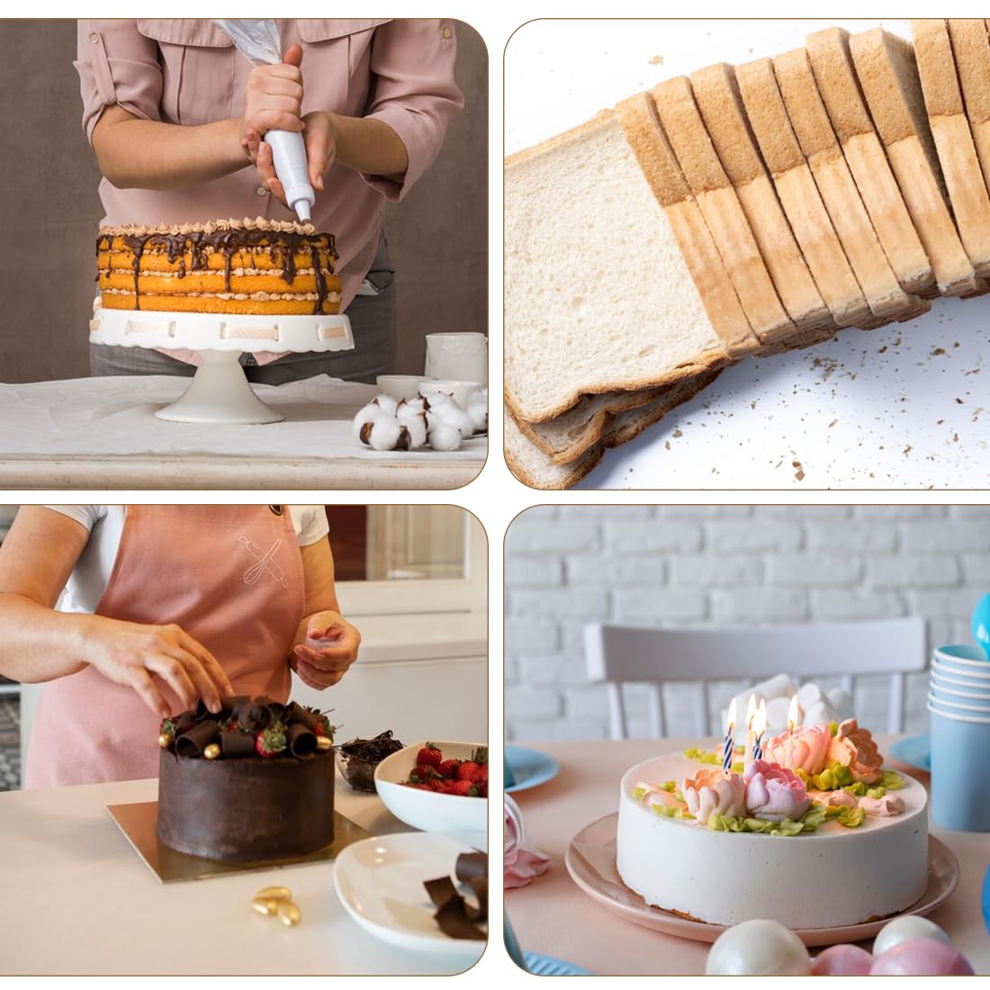 SGERUFZ Couteau à Gâteau en Acier Inoxydable, Séparateur de Gâteau, Aide à la Découpe