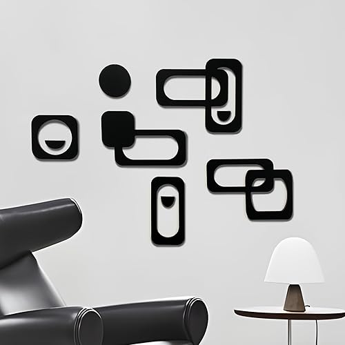 LiveInUrban 9 paneles decorativos de pared modernos de mediados de siglo, calcomanías de pared estéticas bohemias para decoración de dormitorio,