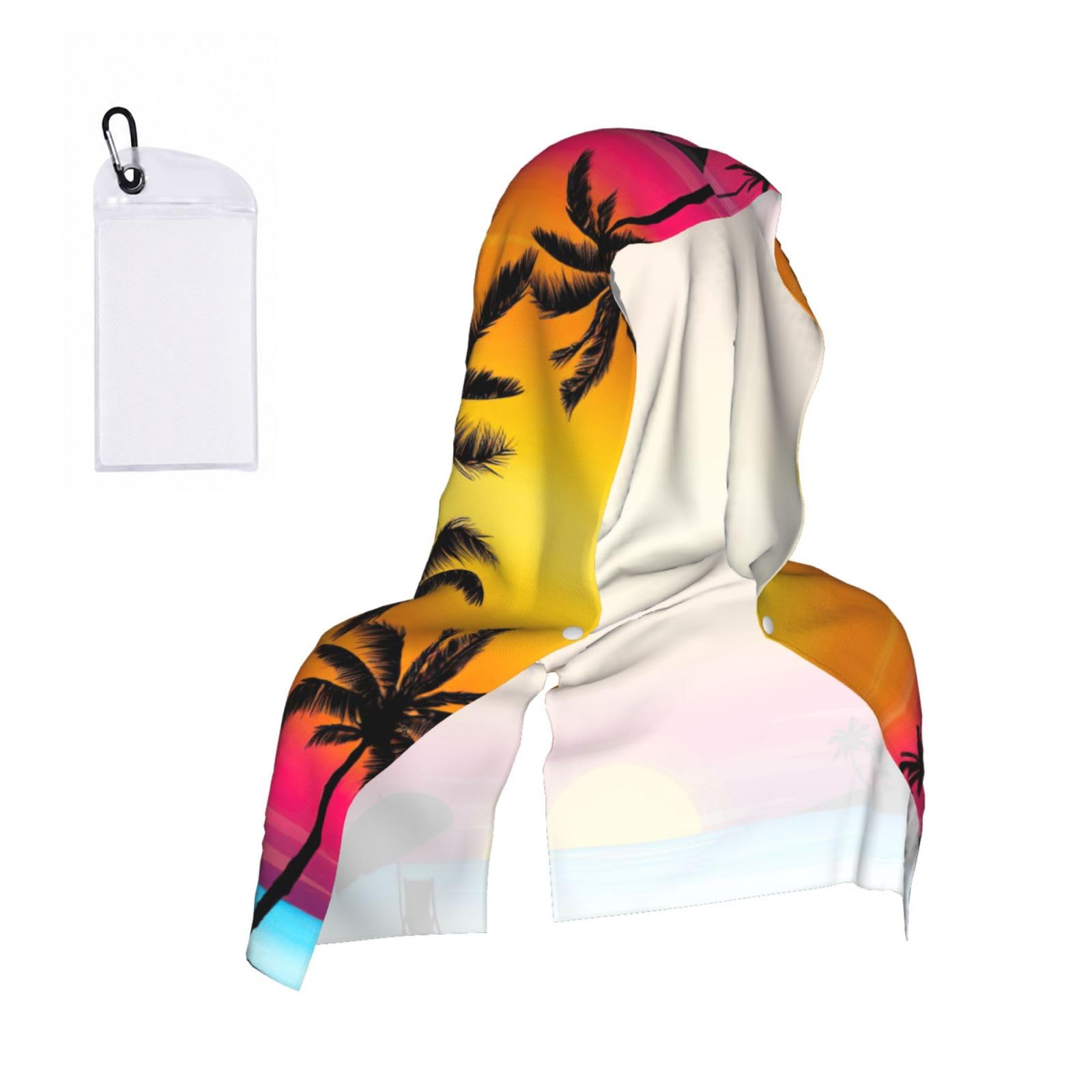 ZYJHYY Sunset Palm Tree Print Unisex Swimming Towel Practical Camping Towel Skin-Friendly Cooling Towel For Workout Training