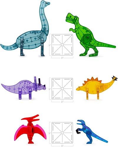 Miniatura 5 de MAGNA-TILES Dino World XL - Juego de construcción magnética de 50 piezas, la marca original de construcción magnética