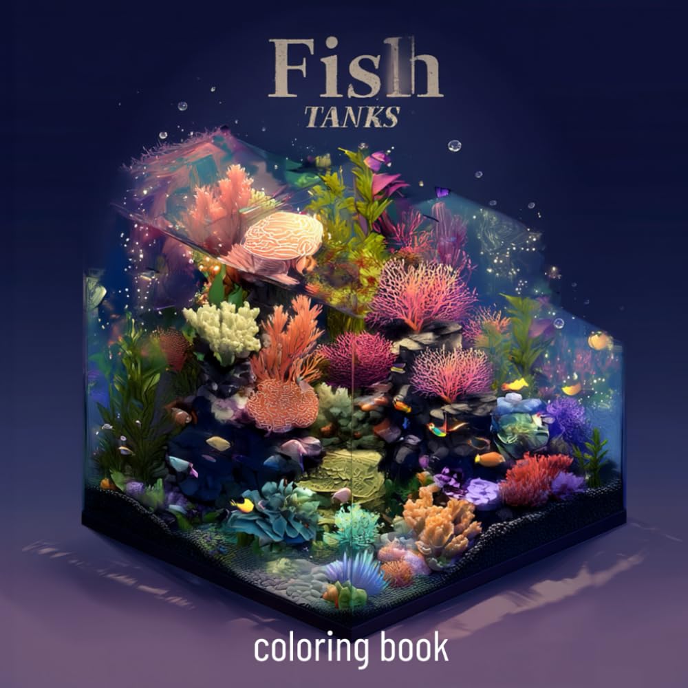 Fish, Aquarium & Decorations Coloring Book – 45 Beautiful Underwater Scenes | Tropical Fish, Coral Reef & Plants for Kids & Adults by mediamake.de