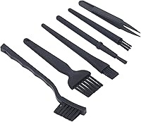 Vista 7 de Cepillo de limpieza antiestático de 6 piezas, cepillo portátil de nailon antiestático con pinzas, teclado de cerdas duras, cepillo de limpieza