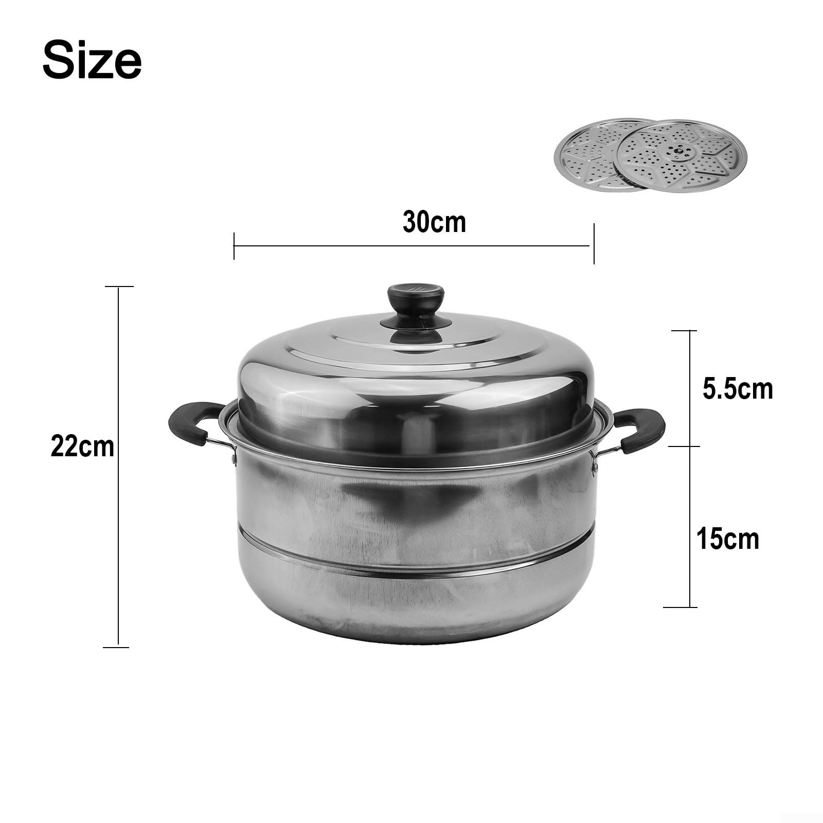 Garnek do gotowania na parze 26cm stal nierdzewna indukcyjny(30cm)