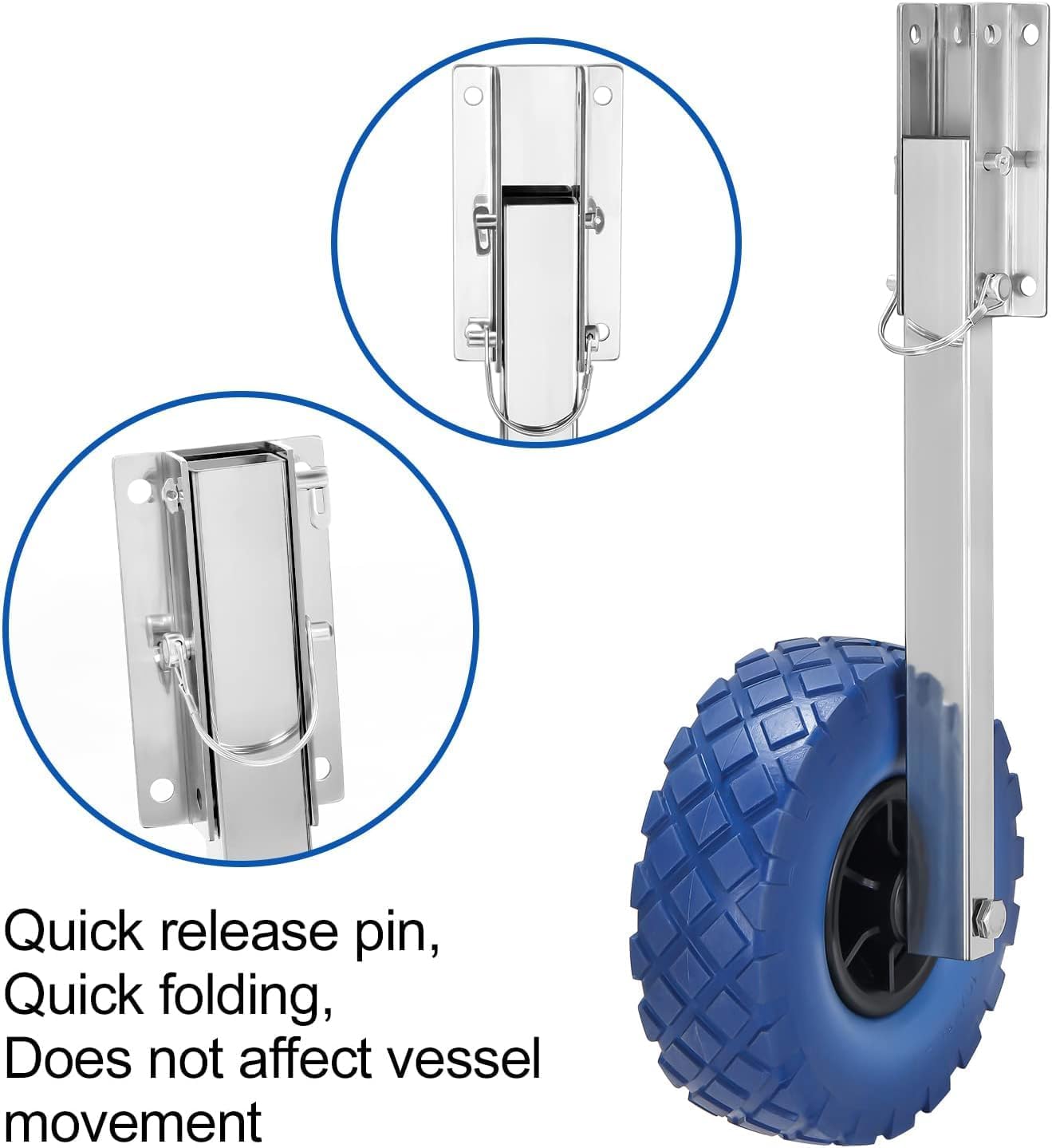 Boat Launching Wheels for Inflatable Boats - 10" Inflatable Boat Launch Wheels, 300 lbs Capacity, Beach Cart Wheels, Removable Accessories for Inflatable Dinghies, Rowing Boats & Sailing Boats