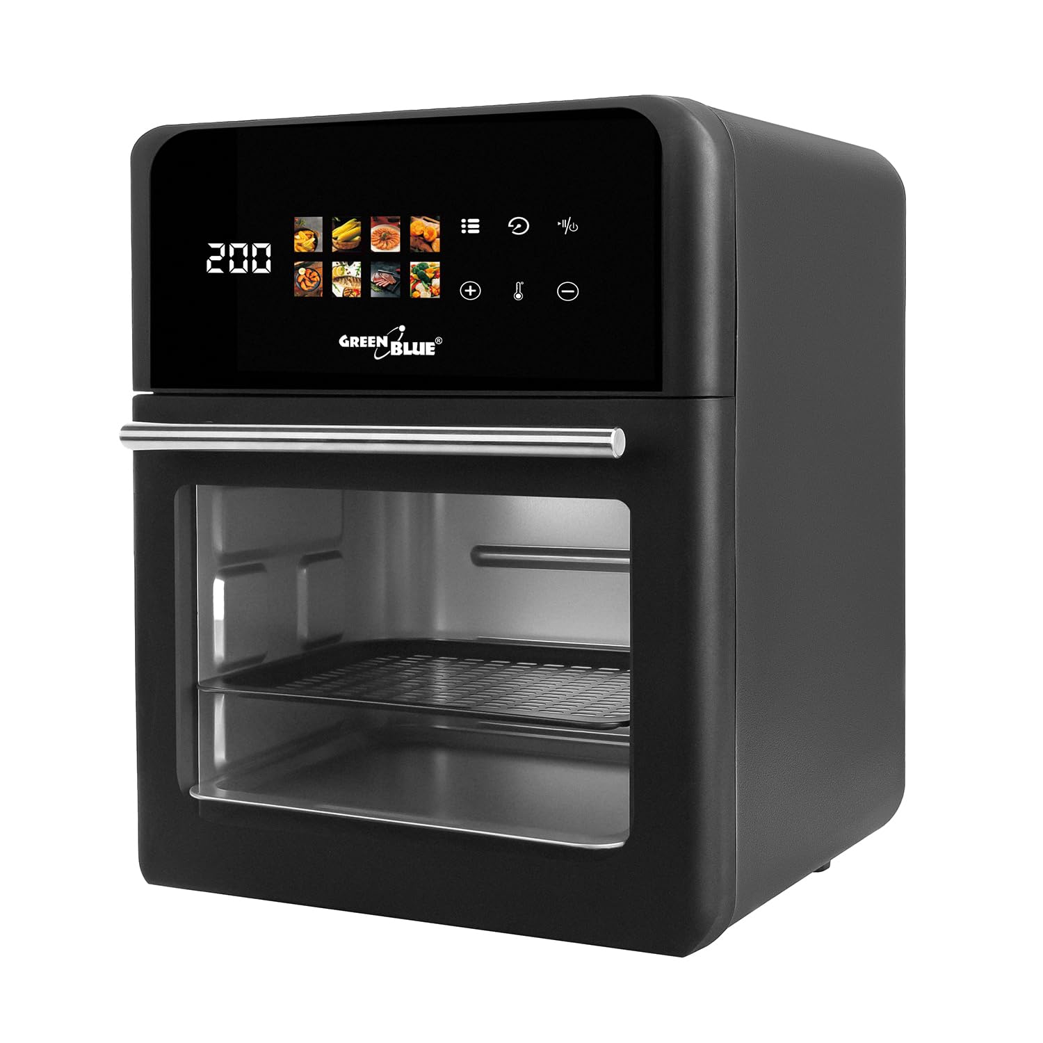 GreenBlue GB950 Freidora sin aceite Air Fryer 10 L, 1800 W, ventana de visualización, 8 programas, panel táctil y termómetro de sonda GreenBlue GB178