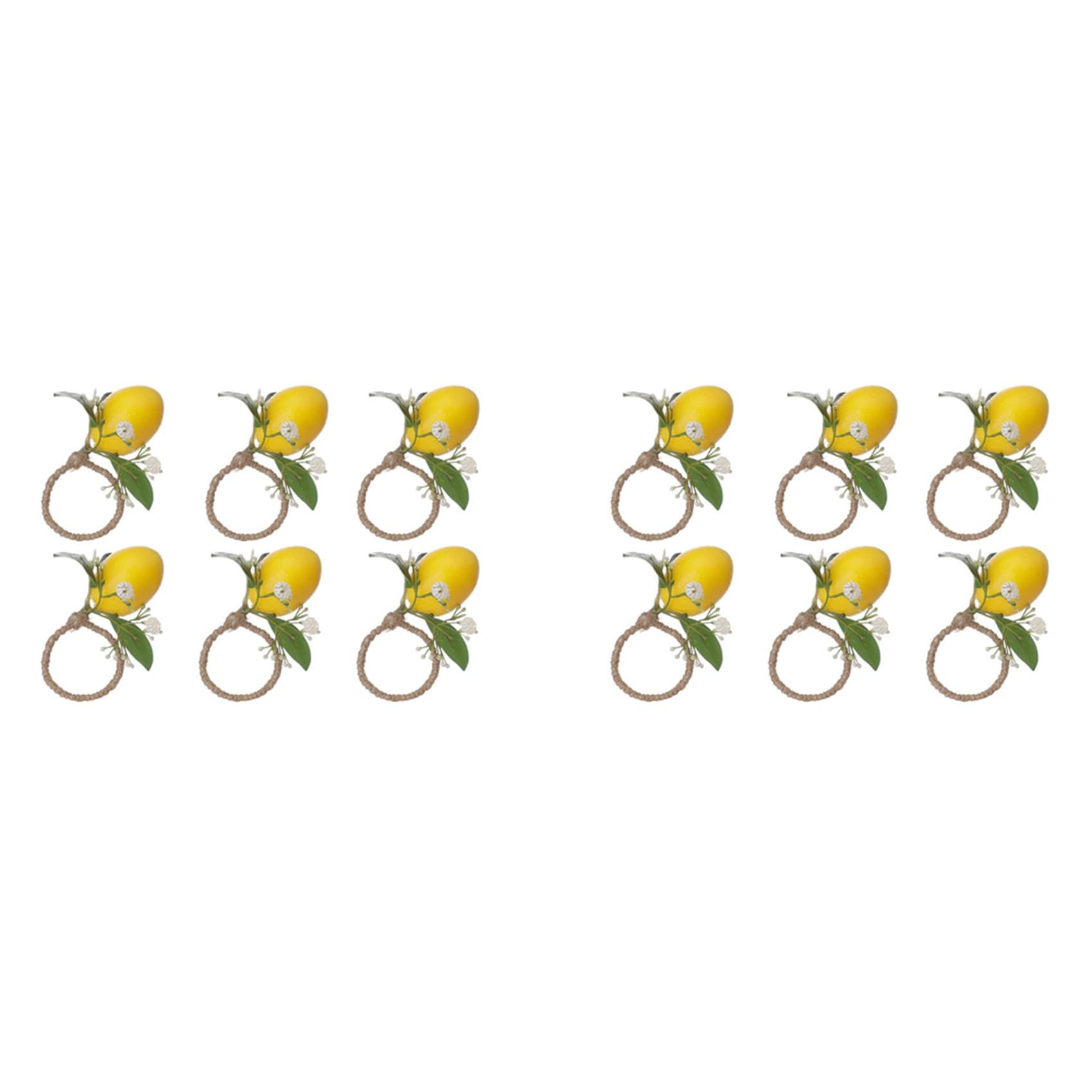 Hndhbfgrt Lemon Napkin Rings Set of 12 Lemon Vine Leaf Napkin Holders for Dining Table Decor Banquet Wedding Birthday Christmas A