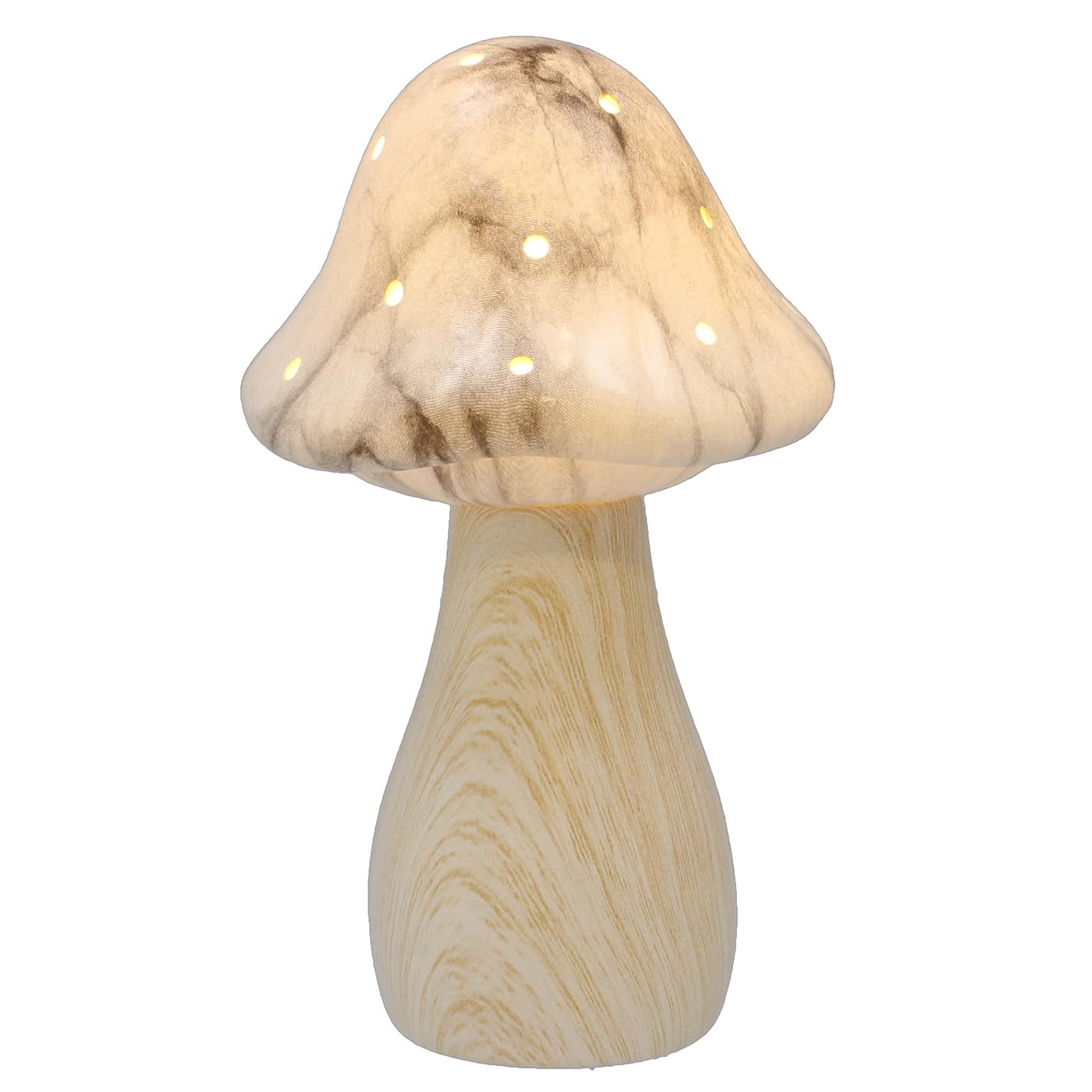 Shudehill Giftware Grey Mushroom Glow Light Up Lamp Ornament - Sage Or Pink Matt Finish (Tall Medium)