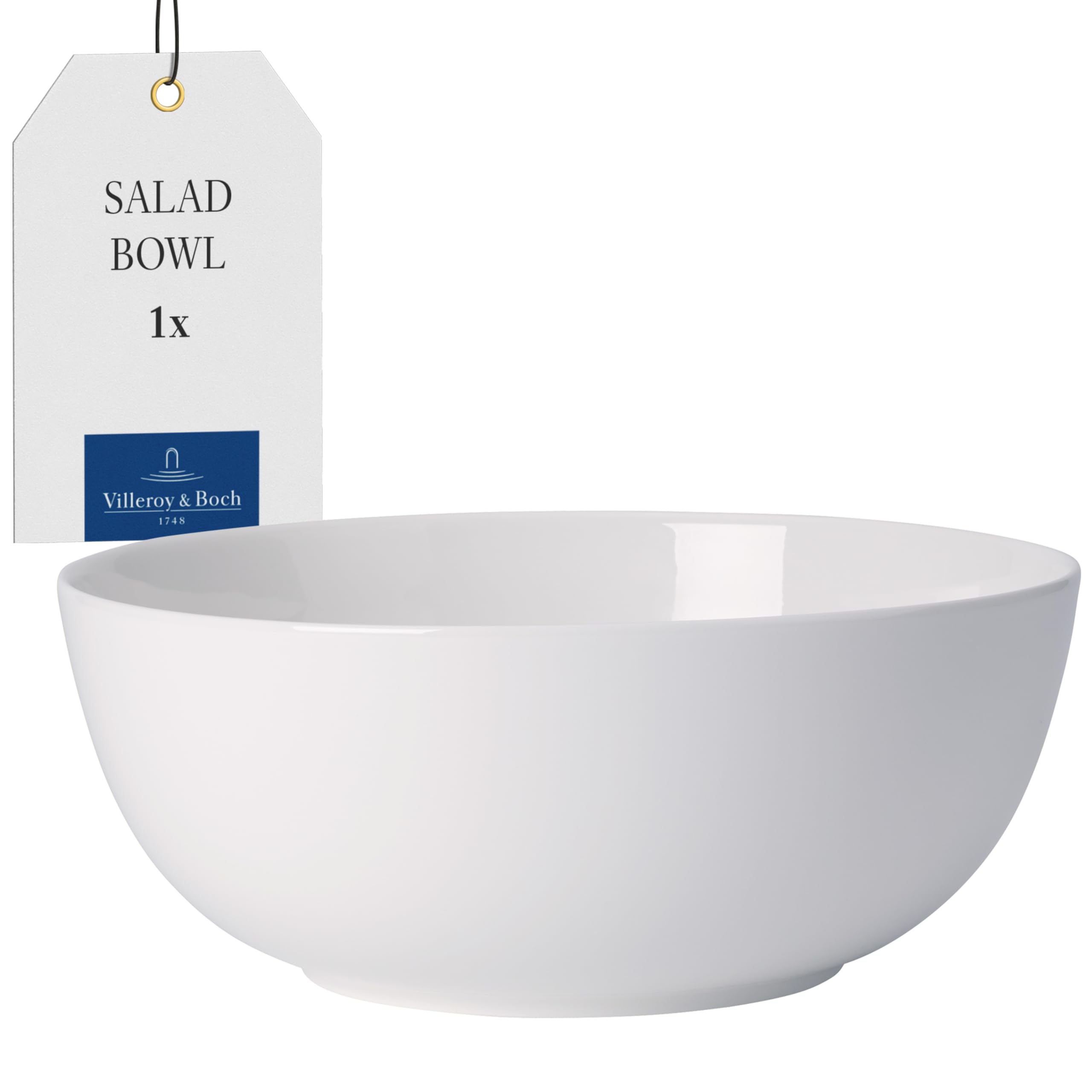 Villeroy & Boch - For Me Round Dish, large premium porcelain serving dish, for salads, side dishes and desserts, dishwasher safe, 2500 ml