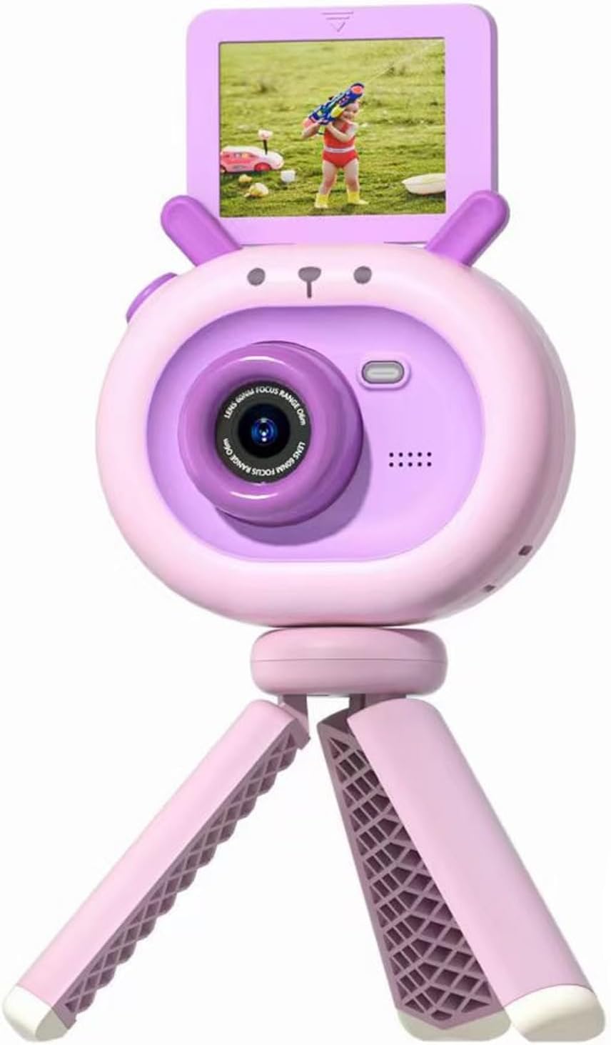 Camera for with Tripod 2.4 Inch Screen 1080P Video Camcorder Video Camera Toy for Christmas Purple