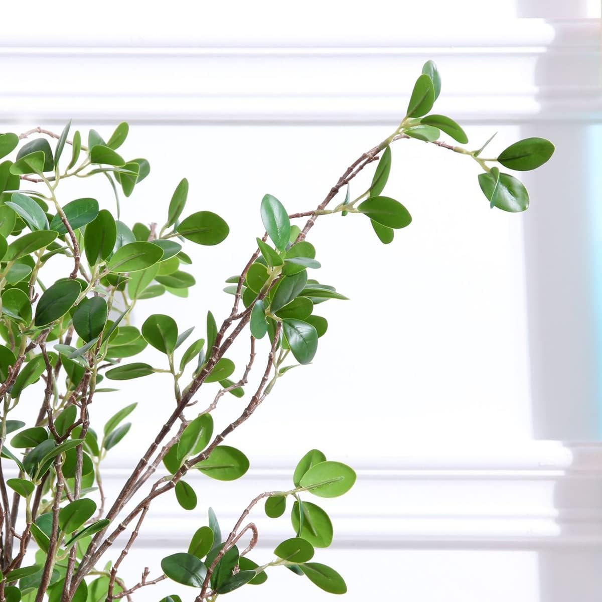 Buy Sunm Boutique 3pcs Artificial Ficus Branches Leaf Spray, Faux Silky