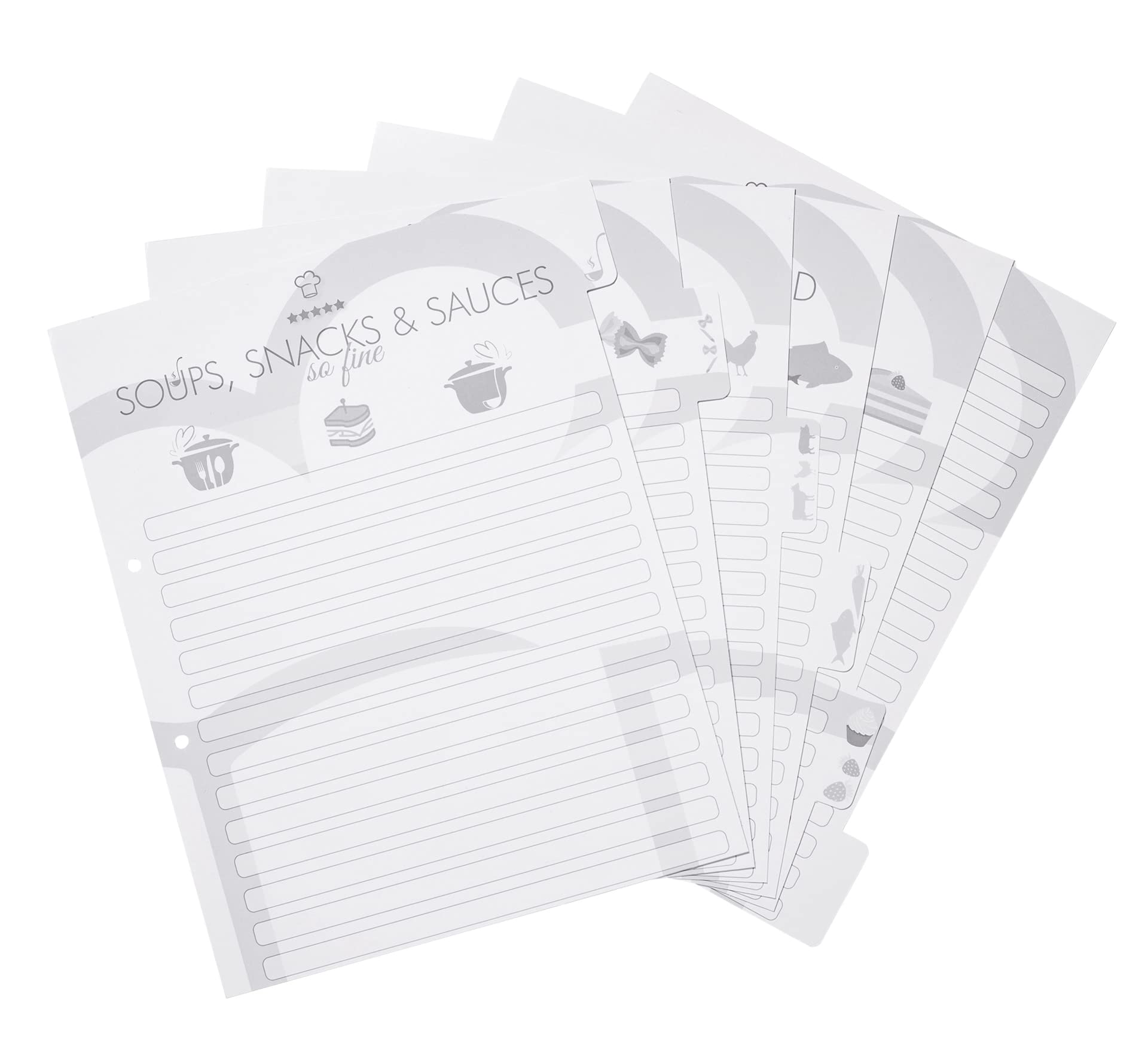 HERMA 19662 Recipe Folder A4 for Writing Yourself Star of the Kitchen, 7 cm Wide, Recipe Book with Index for Filing, Motif Ring Binder with Inner Print for Kitchen and Household for Cooking Recipes