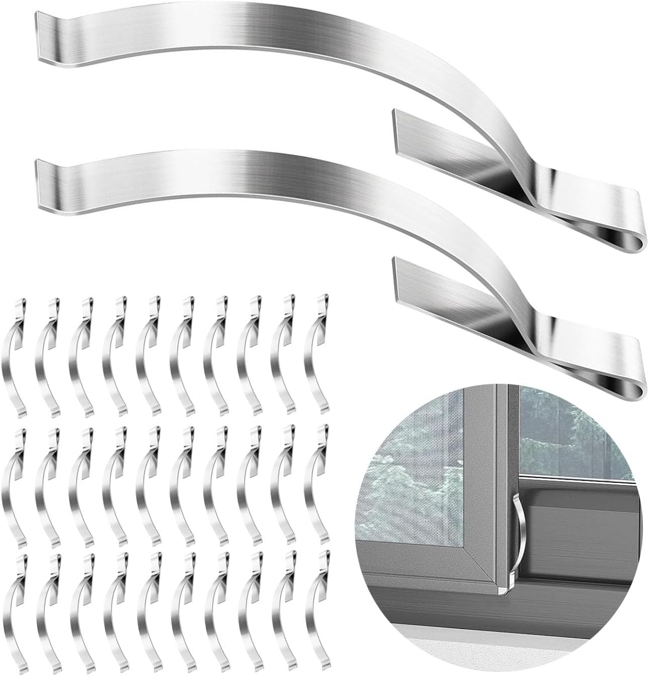 30 PCS Window Screen Tension Spring Clips Securely Hold Screens in