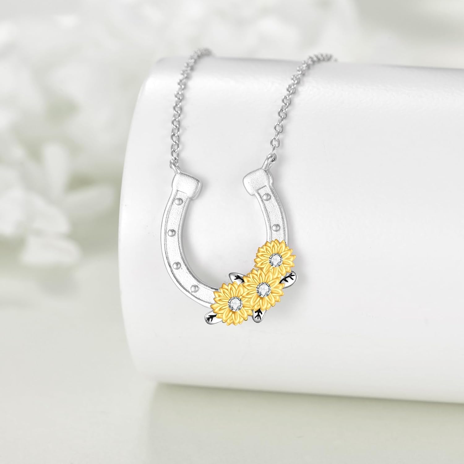 VONALA Horseshoe Necklace 925 Sterling Silver Horseshoe Pendant Necklace Horse Jewelry for Women Western Gifts - Image 3