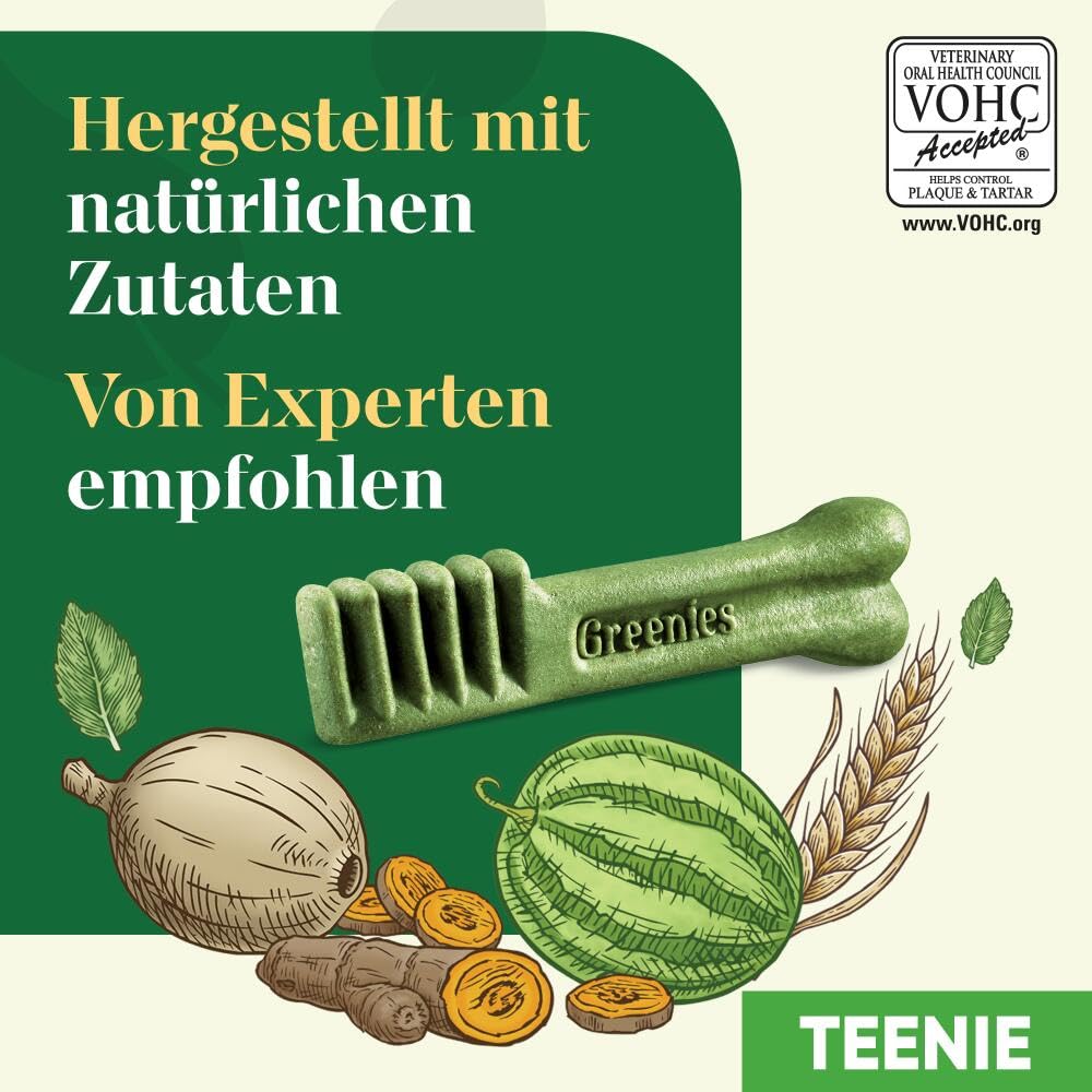 GREENIES Zahnsticks für sehr kleine Hunde von 2 bis 7 kg – 258 Kaustäbchen (6 x 340 g) – Leckerli Zertifiziert von Tierärzten für die Mundhygiene bei Hunden, frischem Atem