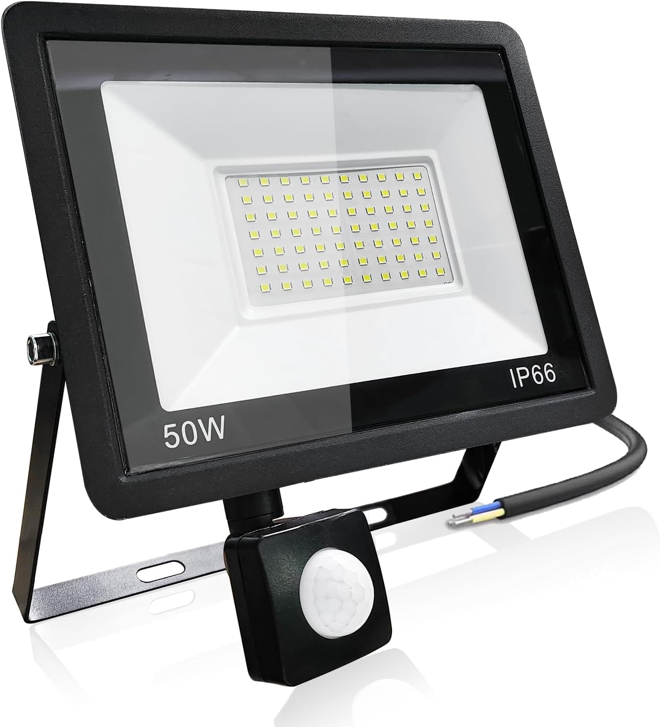 CREATESTAR Faretto Led da Esterno con Sensore di Movimento 50W, 5000LM Faretti Led Esterni IP66 Impermeabile 6500K Luce Bianca Fredda per magazzino giardino garage campo sportivo