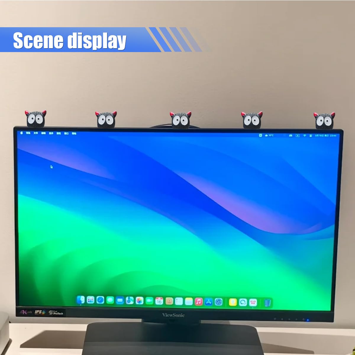 5PCS Cute Devil Car Dashboard Ornament Funny Auto Rear View Mirror Accessories Vehicle Interior Decorations Ornament Accessories for — view 6