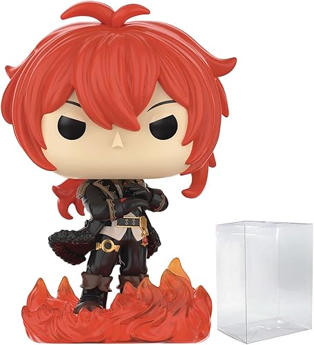 POP Genshin Impact - Figura de vinilo de Diluc Ragnvindr Funko (con funda protectora de caja compatible), multicolor, 3.75 pulgadas