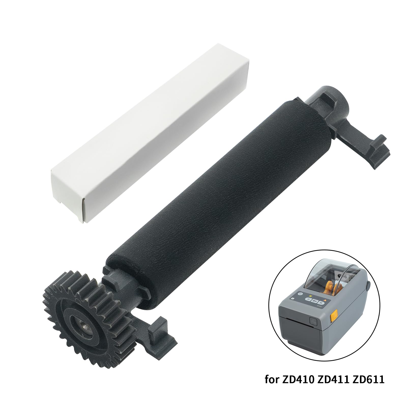 Platen Roller for Zebra ZD410 ZD411 Thermal Label Barcode Mobile Printer,Label Maker Roller Support Printer,203dpi 300dpi P/N:P1079903-003 (Including Gear Parts)
