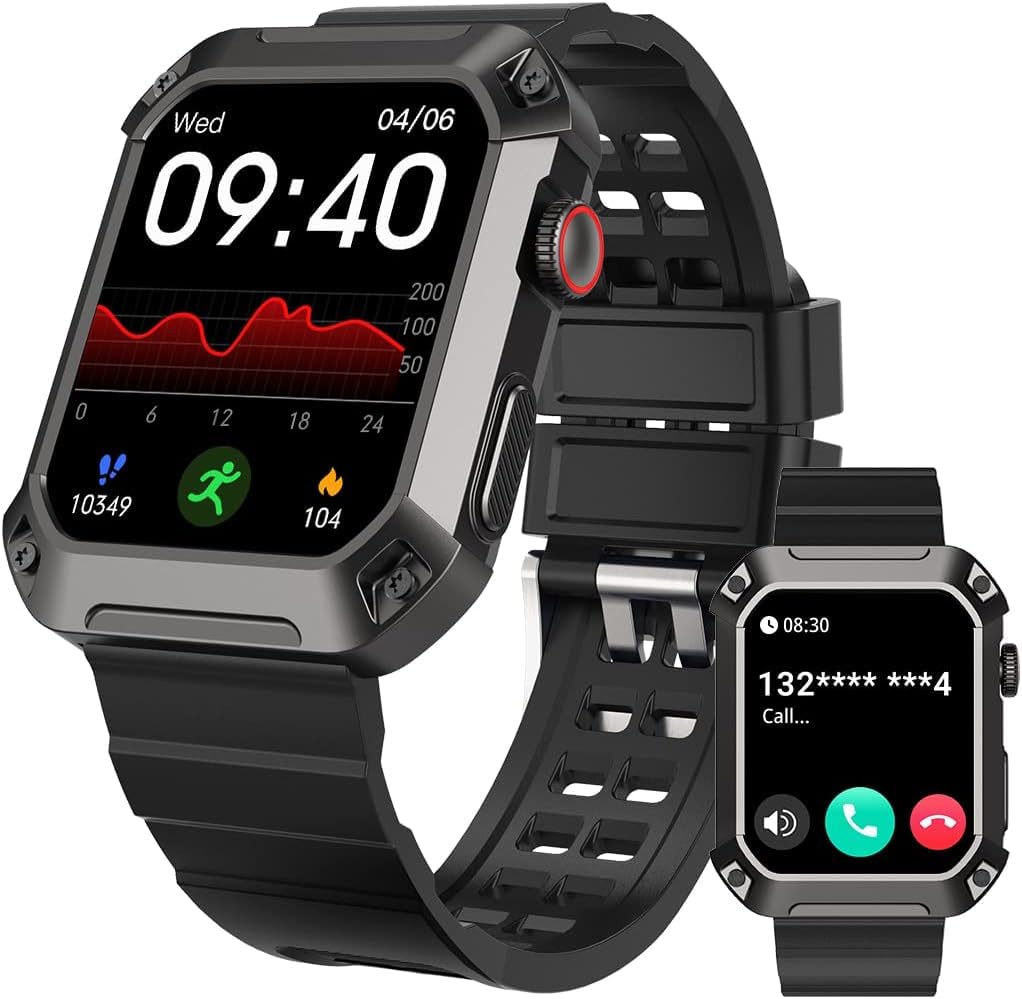 Military Smart Watch for Men Answer Make Calls 1 93 Smart Watch for Android and iPhone Fitness Tracker