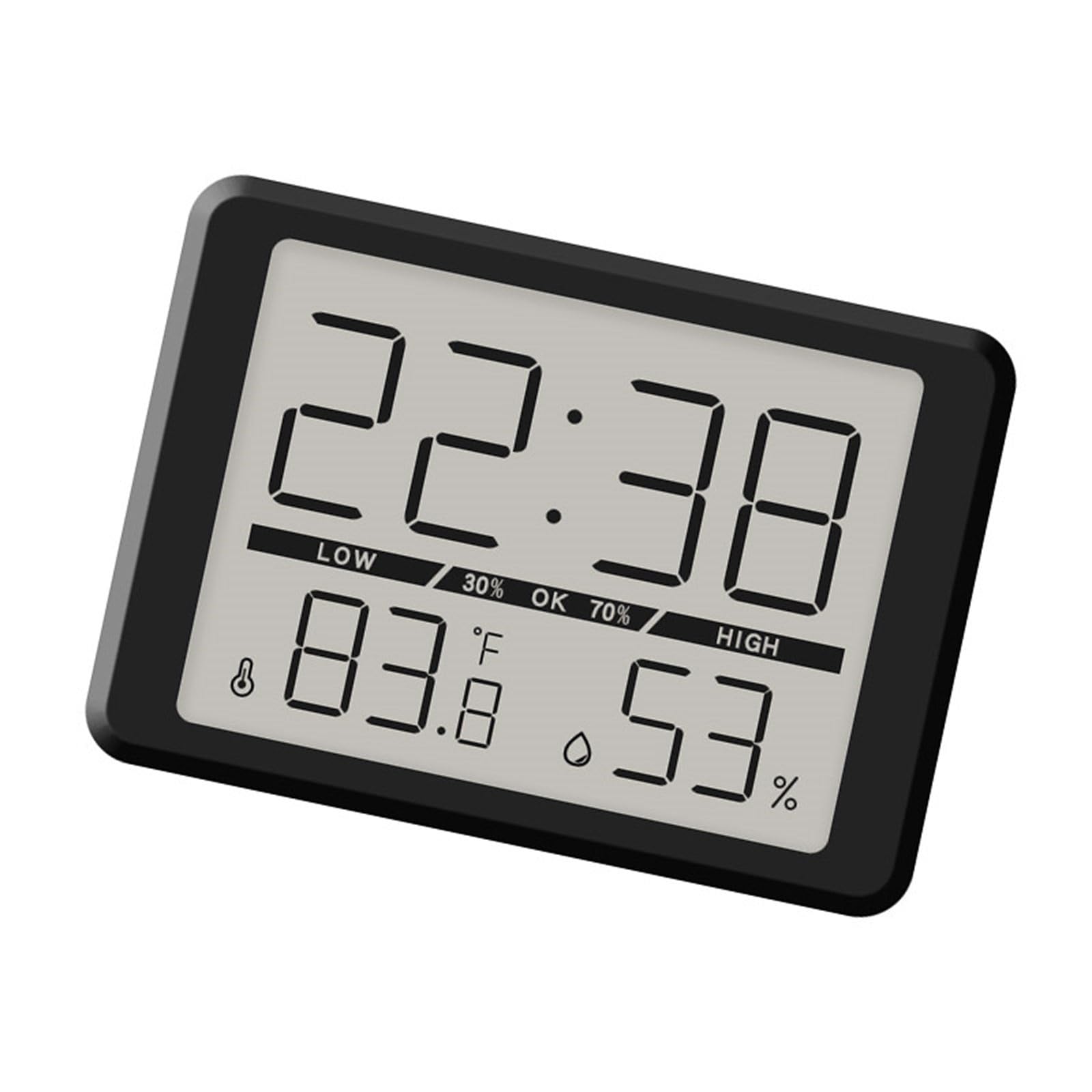 RAFGALDEX Multifunctional LCD Wall Desk Alarm Clock with Time Date Temperature Humidity Display Minimalists Digital Clock Digital