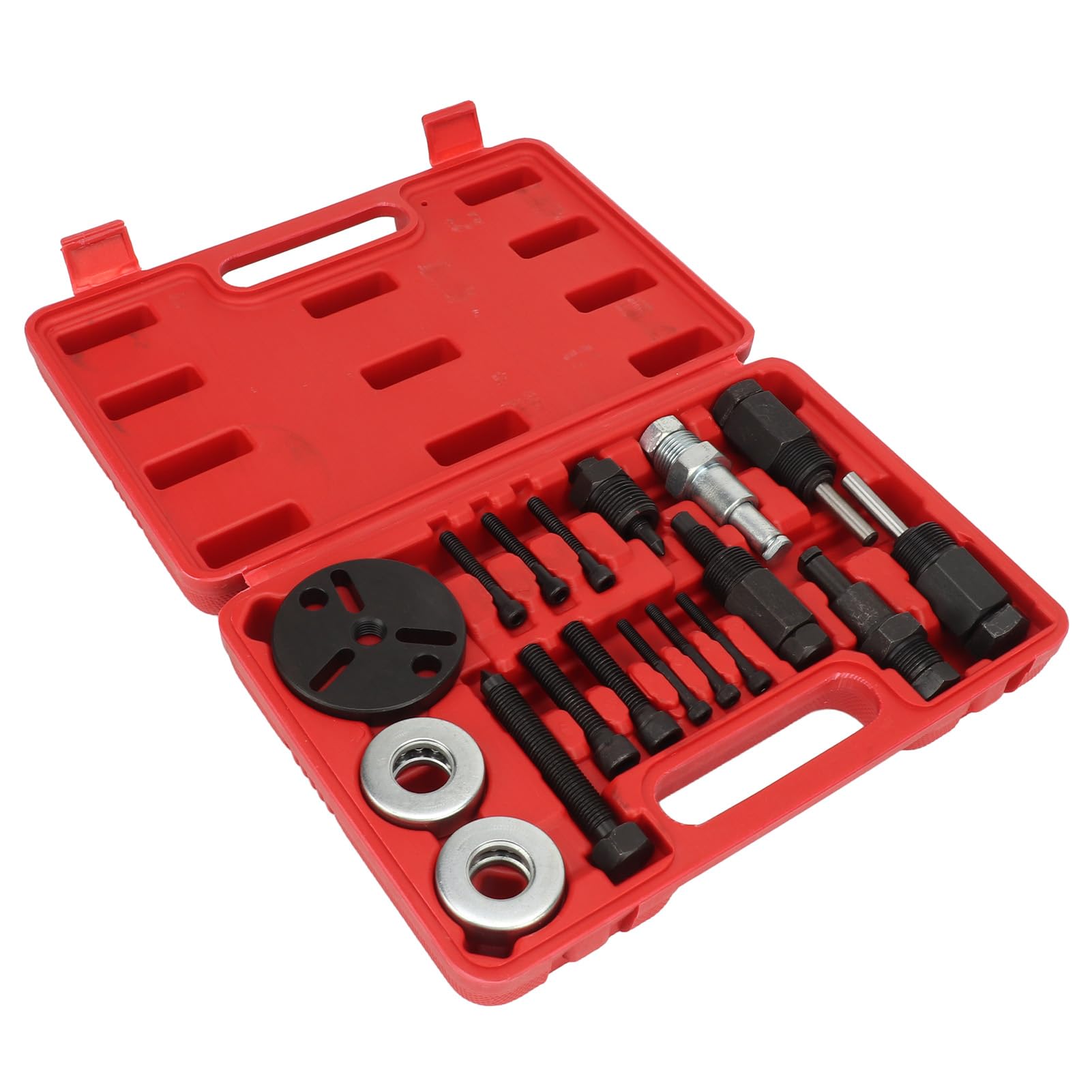 Estrattore Frizione AC, Kit da 18 Pezzi per Rimozione e Installazione Frizione Compressore, Set Utensili per Riparazione Climatizzatore e Aria Condizionata dell'Auto