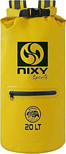 NIXY Mochila seca impermeable de 20 litros30 litros, almacenamiento flotante en seco para remo, kayak, mochilero, campamento, barco (amarillo, 20