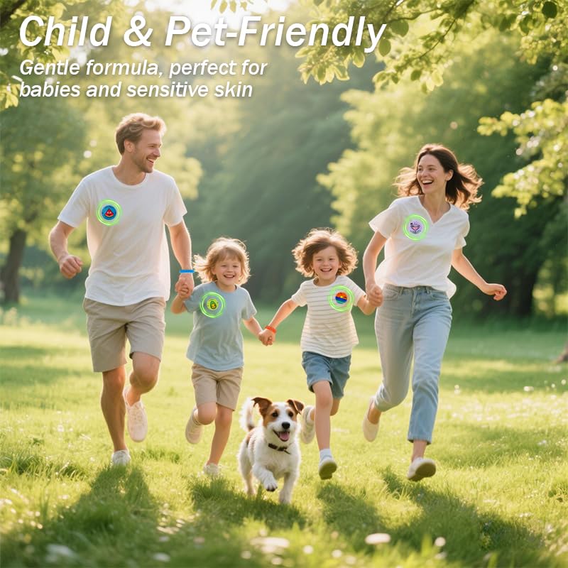 mosquito repellent stickers 300 pack for kids amp adults outdoorindoor natural plant-based 6 mosquito bracelets included