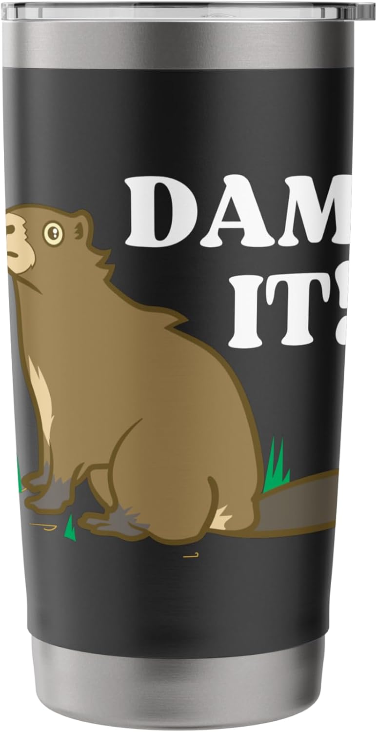 Crazy Beaver Dam It Funny Beaver Stainless Steel Insulated Tumbler - Image 3