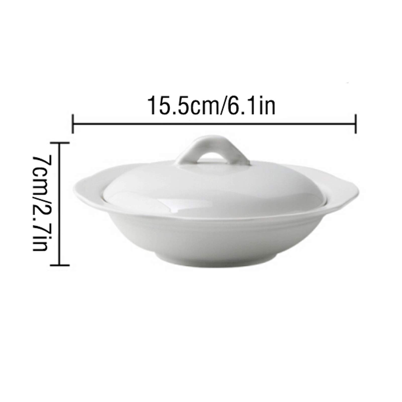 Beurrier Plat de beurre de céramique blanc, grand porte-beurre avec couvercle et poignée, peut être utilisé pour la poêle à beurre dans les restaurants de l'hôtel, Conteneur de beurre multifonctionnel
