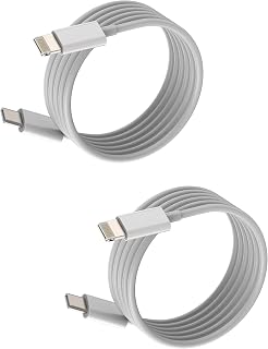 USB-C to Lightning数据线 6.6ft(2个装)兼容 iPhone 14 13 Pro Max用 高速充电线 支持apple MFI认证 对应iPad Type-C PD电源块 连接器 数据传输 车载配件 MacBook 便携式